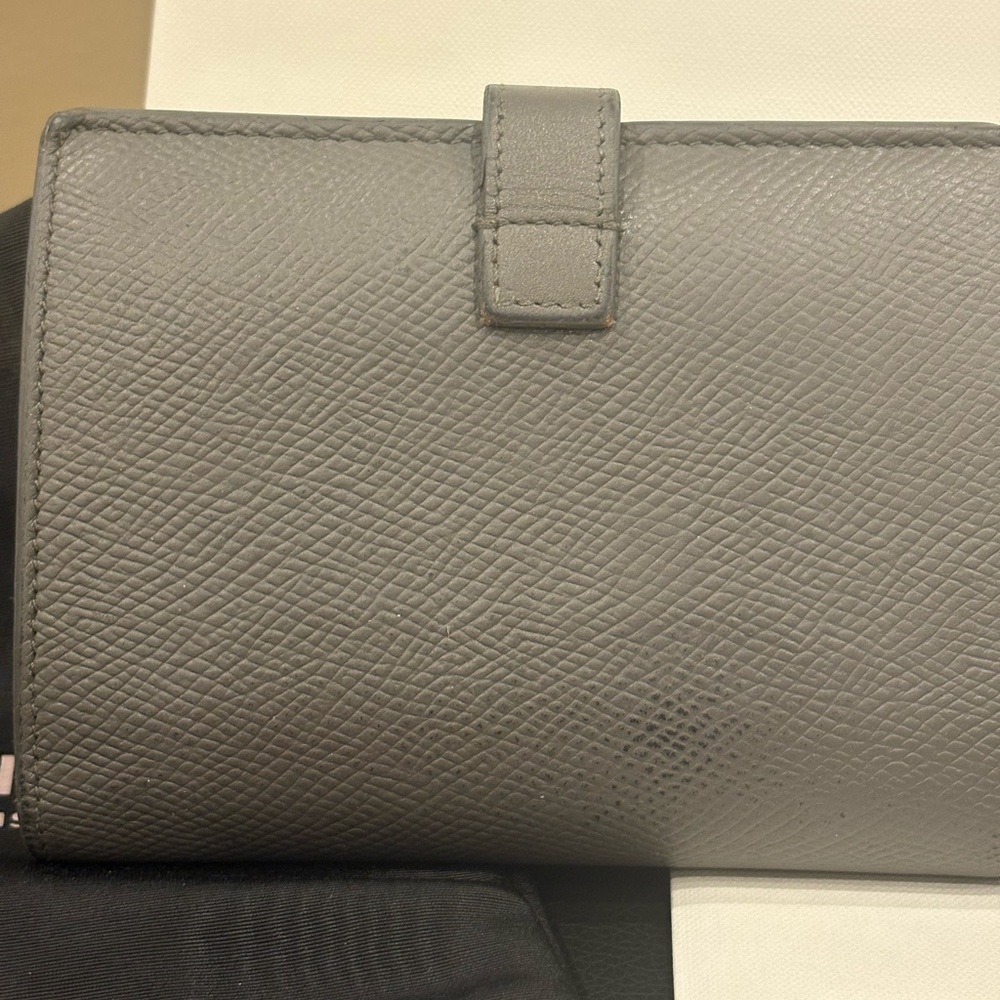 Celine Paris Bi-Fold Wallet – Gray Textured Leather - Picture 4 of 9